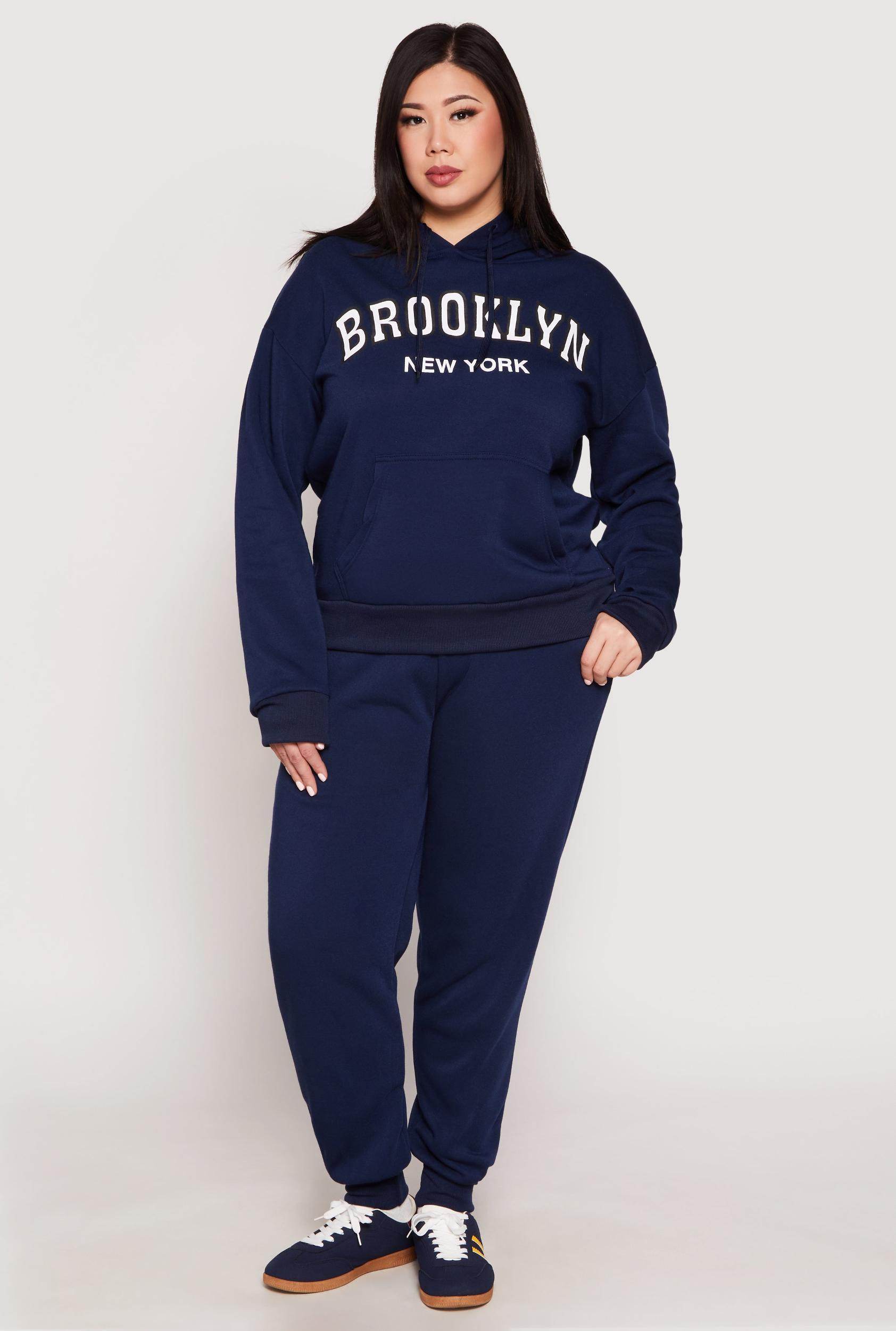 Womens Plus Size Fleece High Waisted Drawstring Joggers Product Image