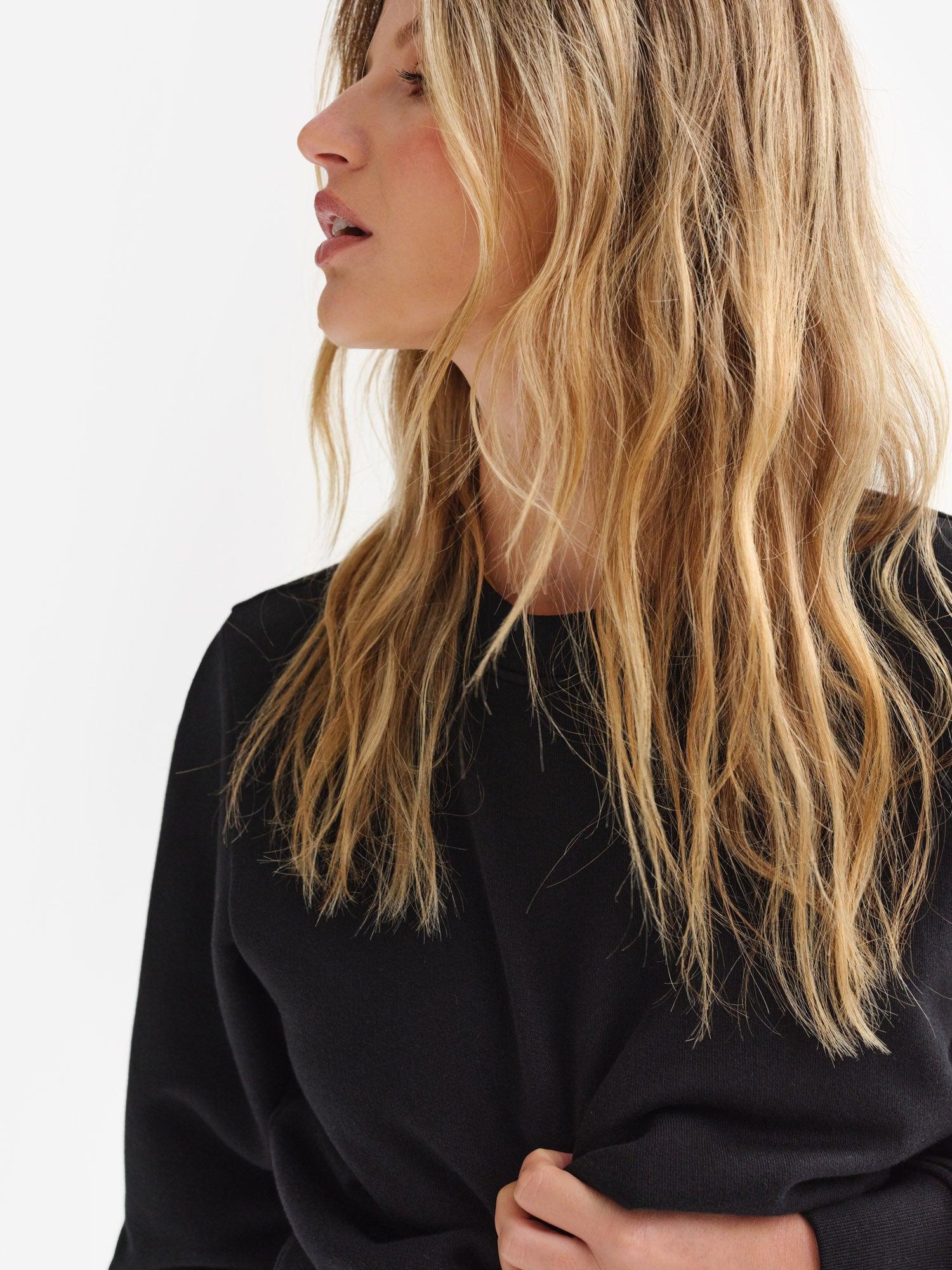 Organic Fleece Shrunken Crew Neck Sweatshirt Female Product Image