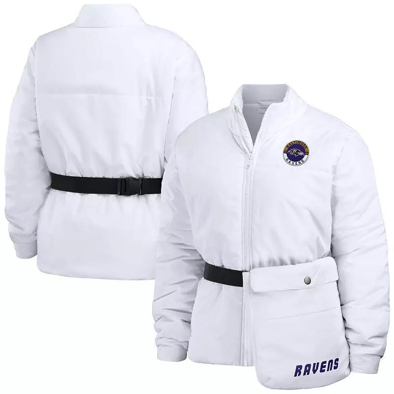 Women's WEAR by Erin Andrews  White New York Giants Packaway Full-Zip Puffer Jacket, Size: XL Product Image