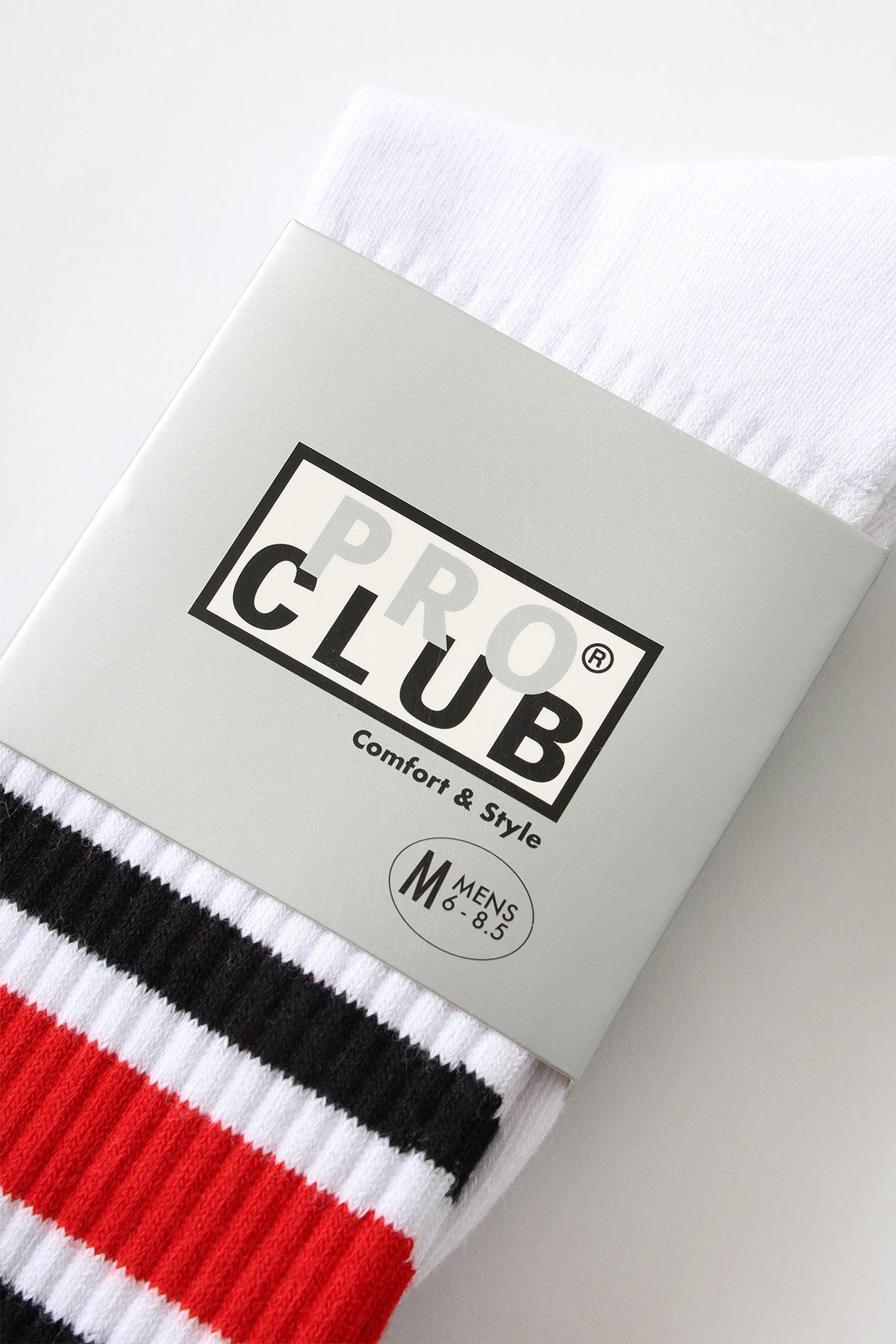Pro Club - Striped Crew Socks - Red/Black Product Image