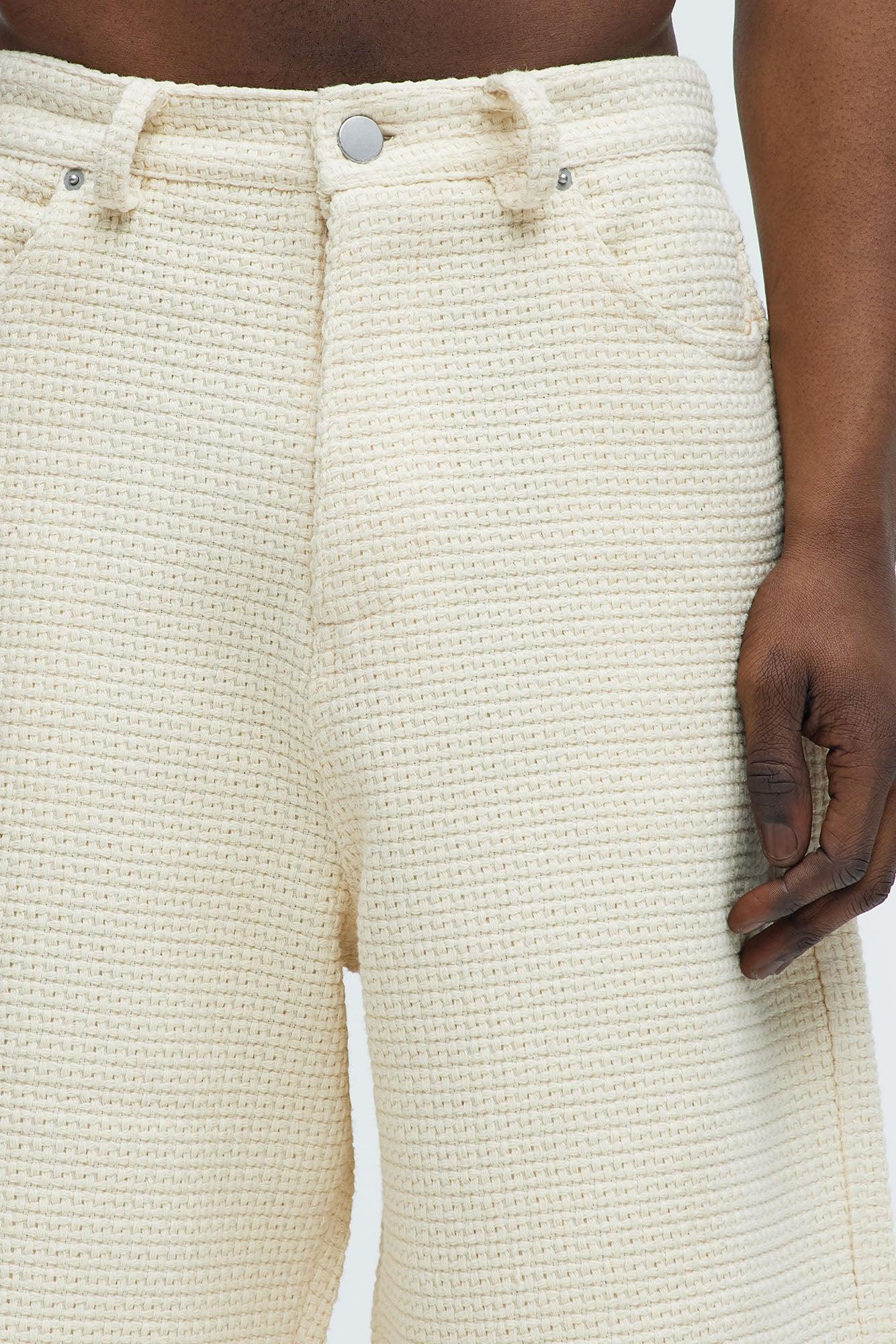 Linden Textured Baggy Shorts - Off White Product Image