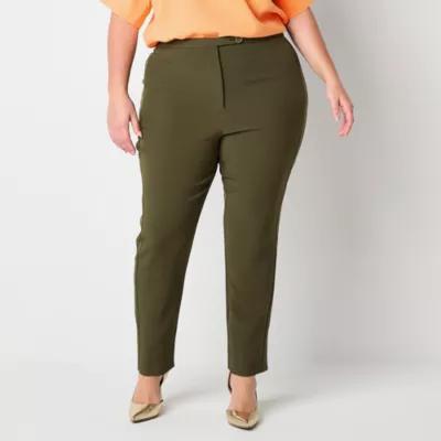 Worthington Plus Womens Mid Rise Slim Fit Ankle Pant Product Image