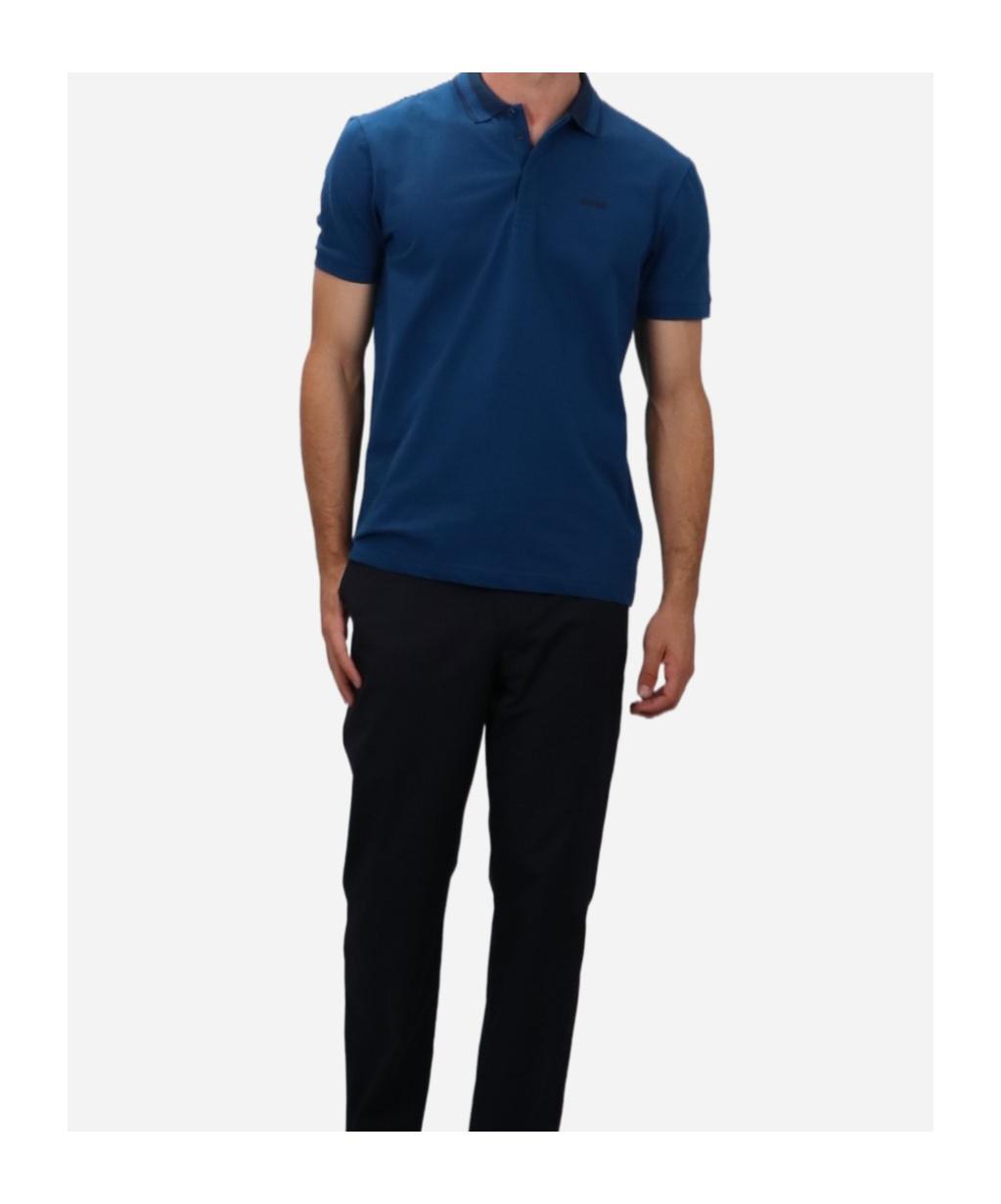 HUGO BOSS Short-sleeved Polo Shirt In Blue Product Image