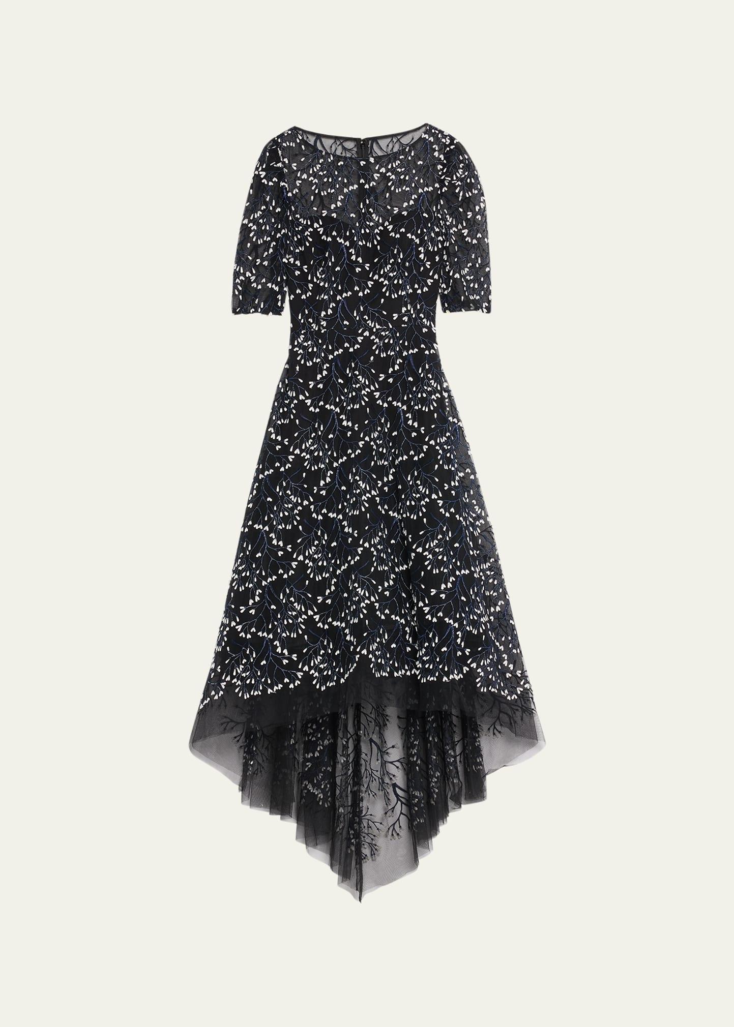 3D Lace High-Low Cocktail Dress Product Image