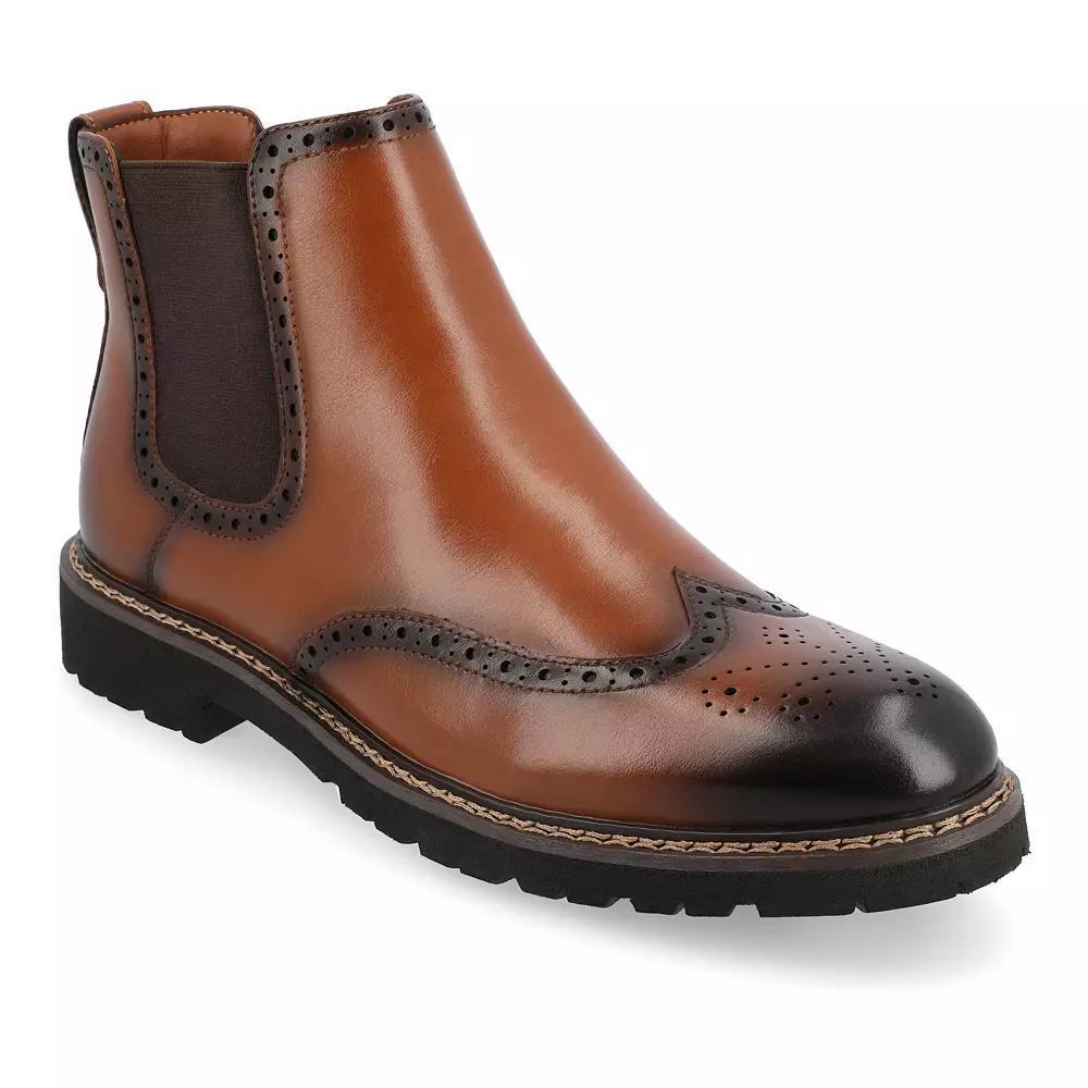 VANCE Hogan Tru Comfort Foam Mens Wingtip Chelsea Boots Red Product Image