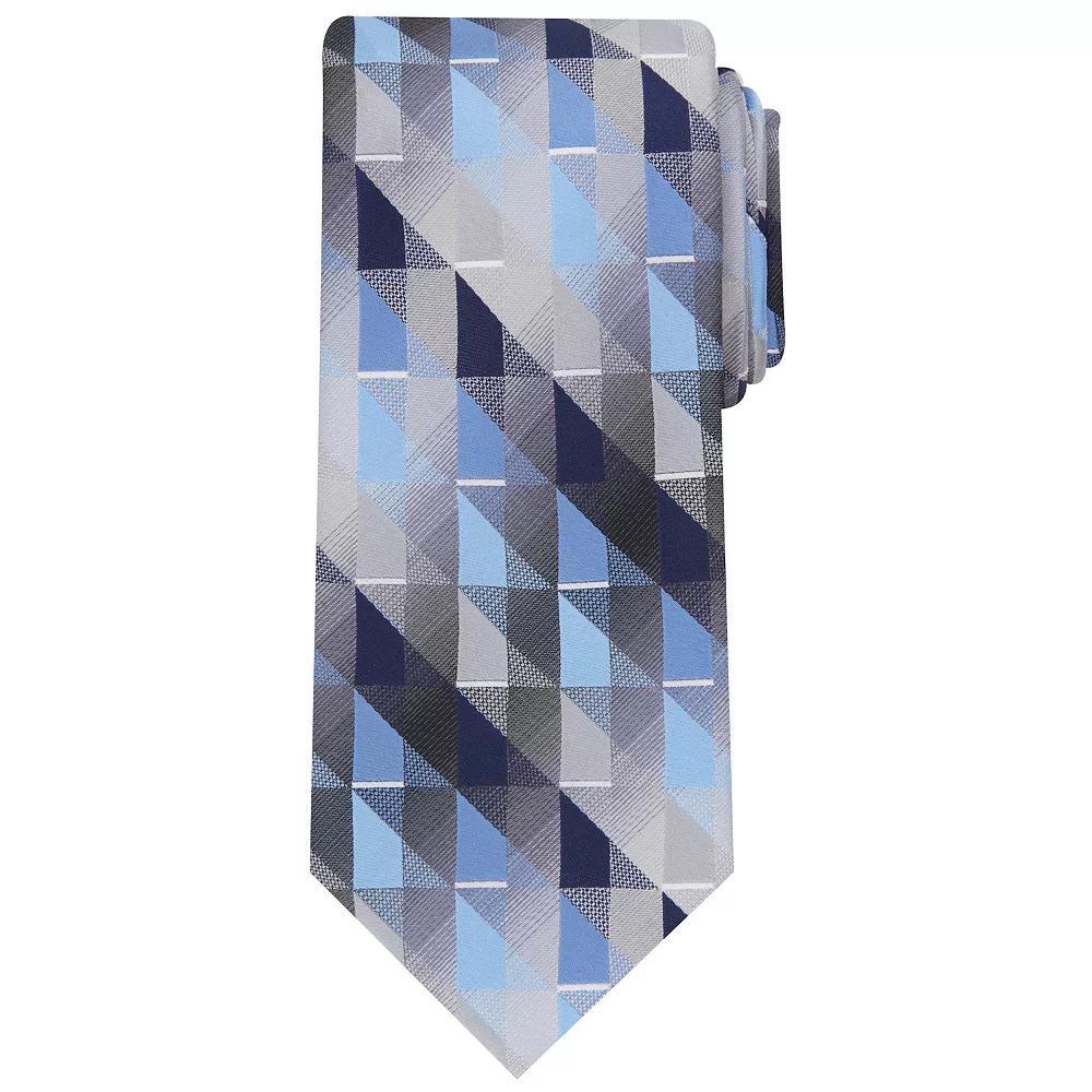 Men's Bespoke Geometric Tie, Blue Provinte Product Image