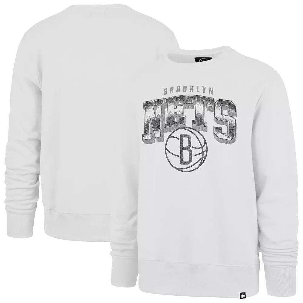 Men's '47 White Brooklyn Nets Spotlight Headline Pullover Sweatshirt, Size: Medium Product Image