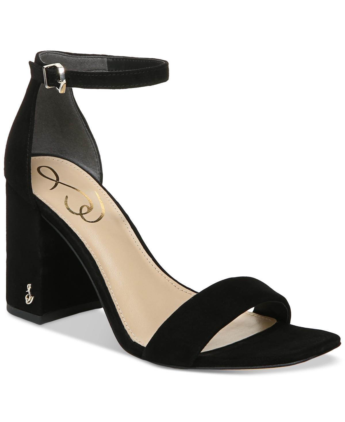 Sam Edelman Daniella Leather Ankle Strap Square Toe Dress Sandals Product Image