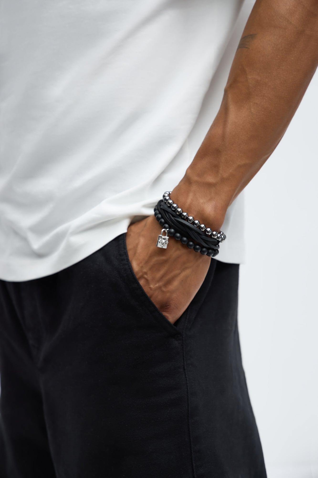 Brooklyn Beaded Bracelet Set - Black Product Image
