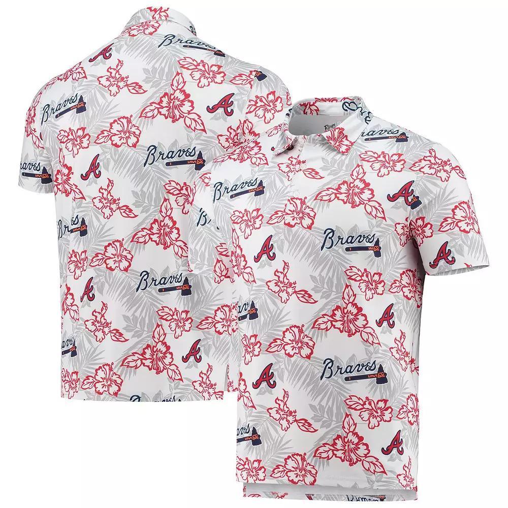 Men's Reyn Spooner White Atlanta Braves Performance Polo, Size: Small Product Image
