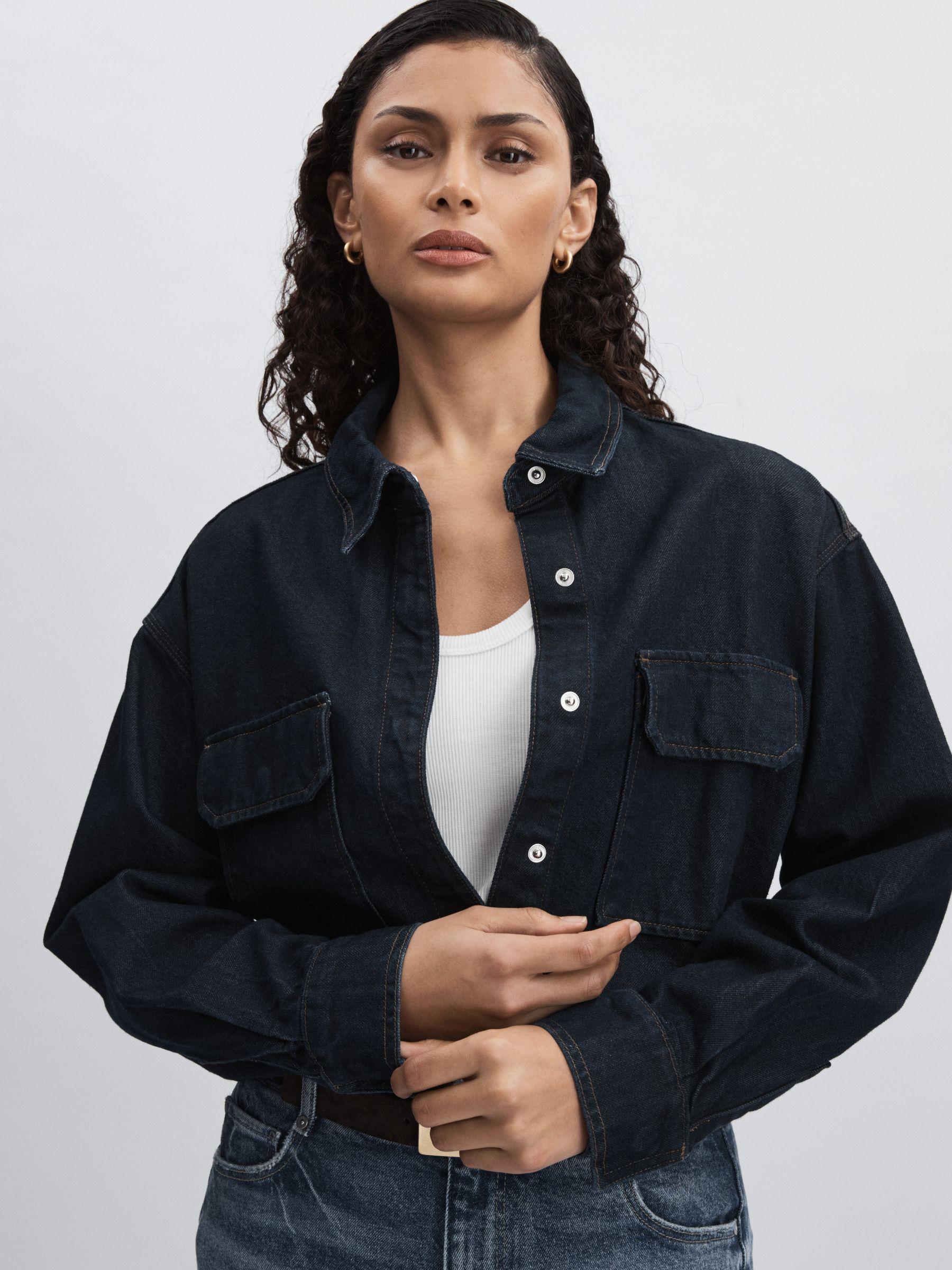 Oversized Denim Shirt in Dark Indigo Product Image