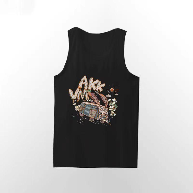 Scoop Neck Cartoon Print Tank Top Product Image