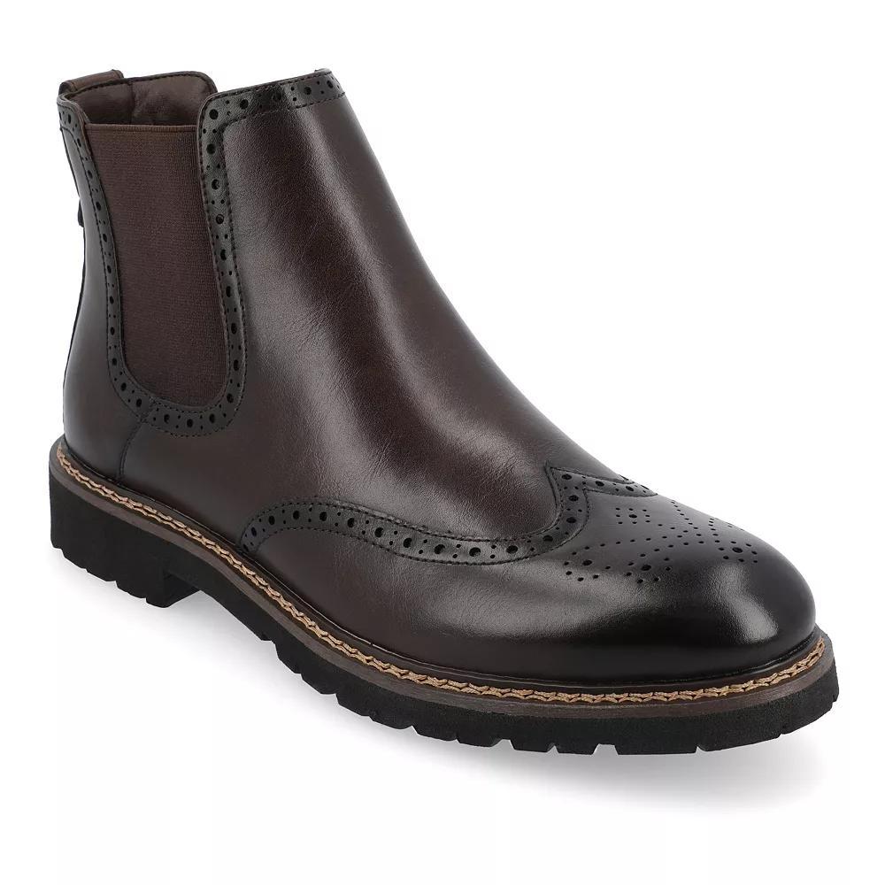 VANCE Hogan Tru Comfort Foam Men's Wingtip Chelsea Boots, Size: 12, Brown Product Image