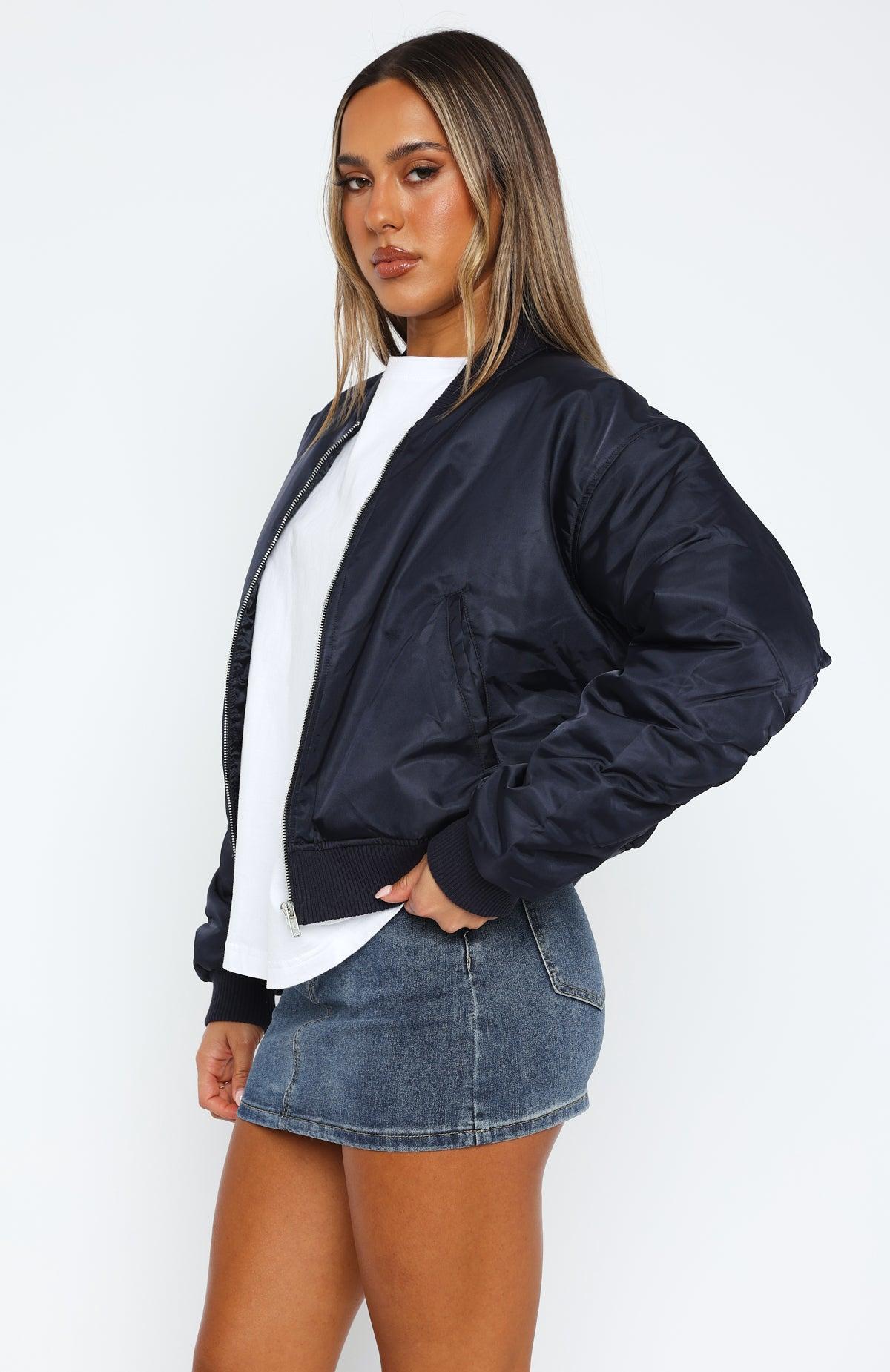 Walk On Out Bomber Jacket Navy Product Image