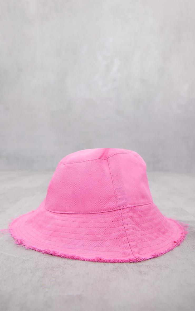 Pink Frayed Edge Bucket Hat Product Image