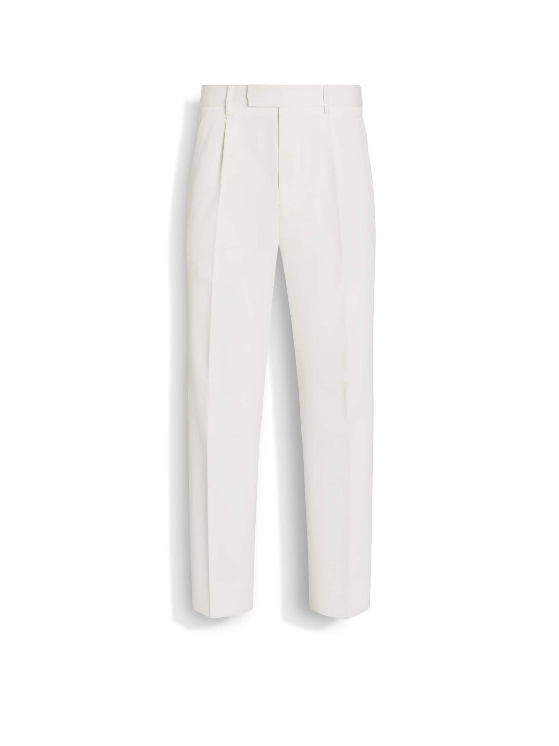 ZEGNA White Cotton And Wool Pants Product Image