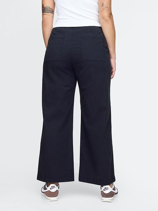 High Rise Stride Wide-Leg Ankle Khakis Product Image