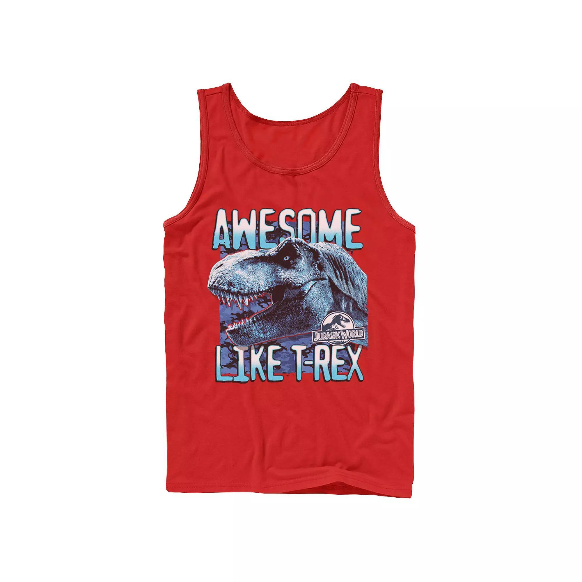 Men's Jurassic World Two Awesme Lke T-Rex Tank Top, Size: Large, White Product Image
