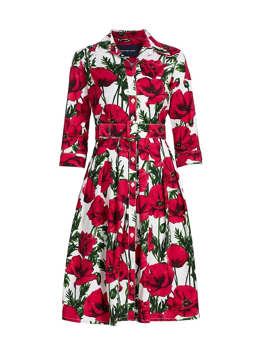 Womens Poppy Stretch Cotton Shirtdress Product Image