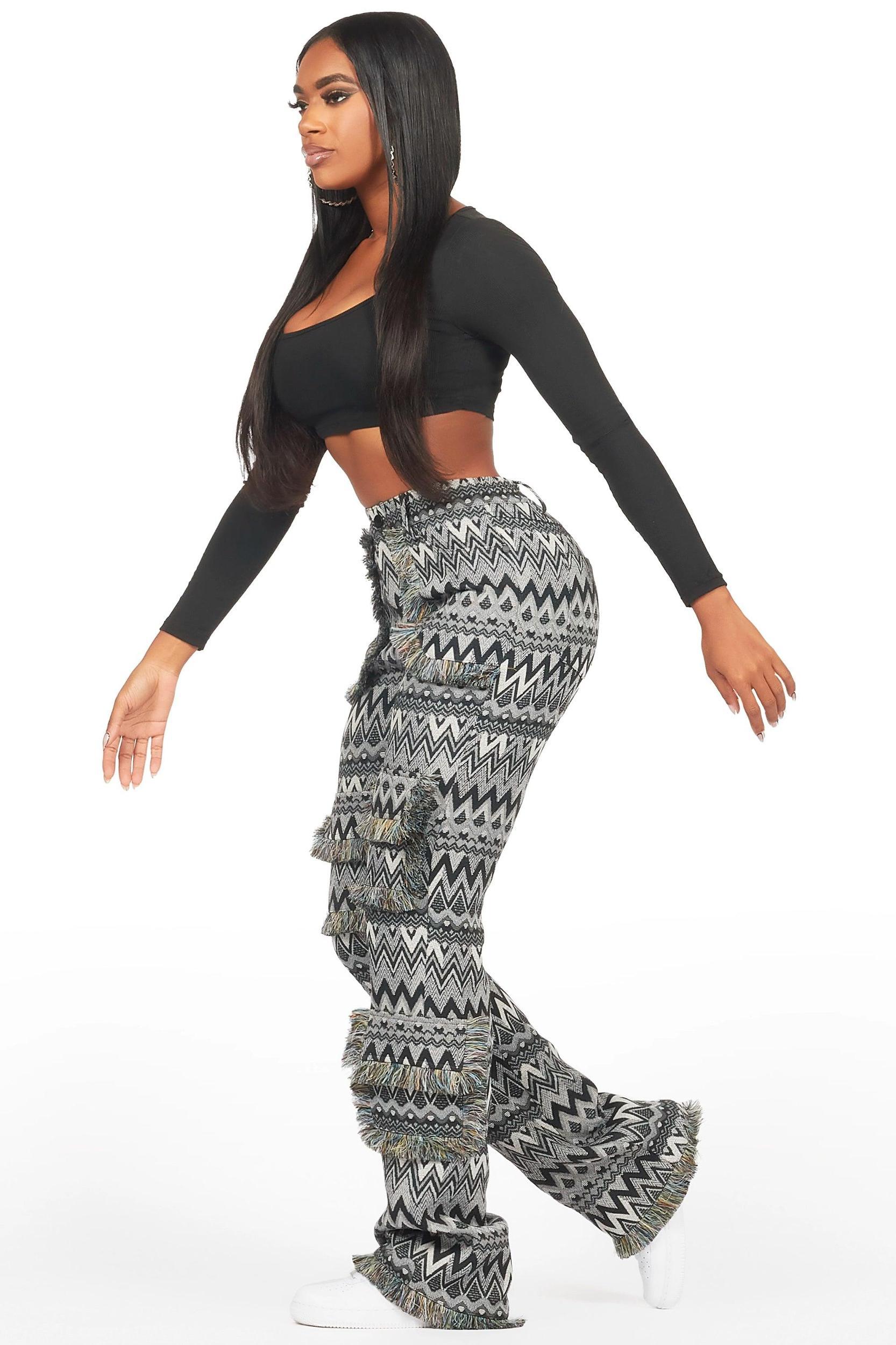 Mikaia Black Tapestry Stacked Pant Female Product Image