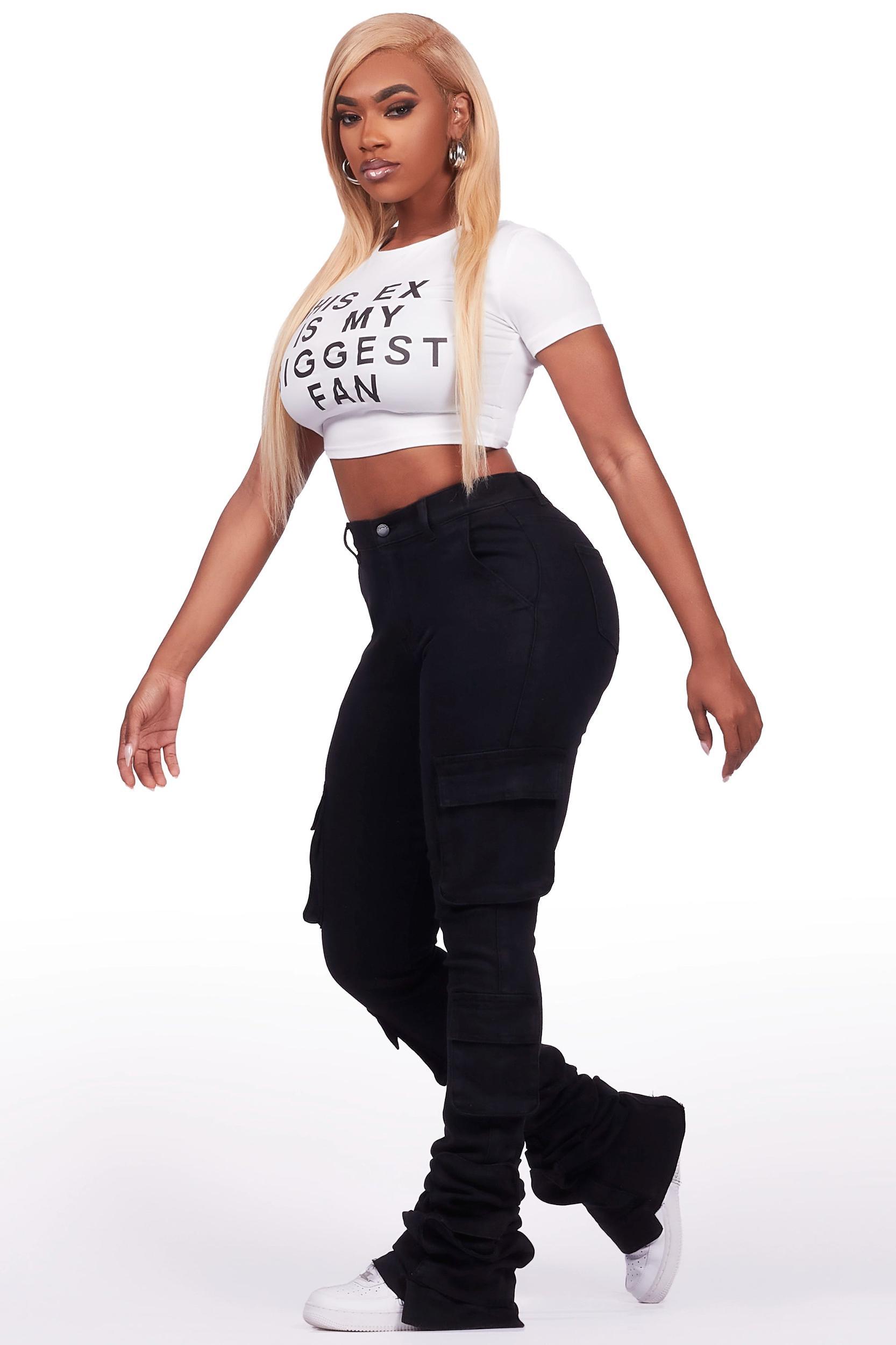 Tyronia White Crop T-Shirt Female Product Image