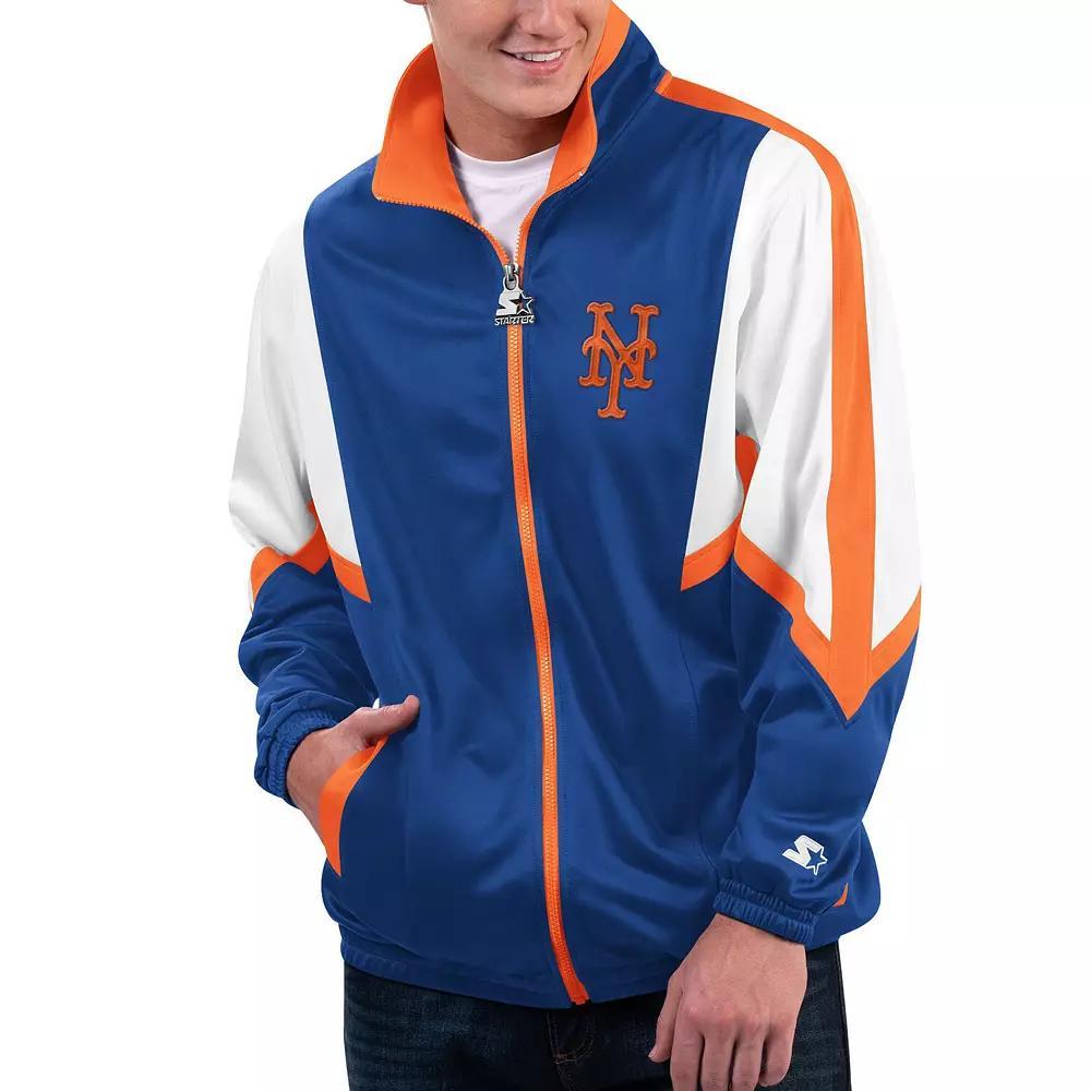 Men's Starter Royal New York Mets Lead Runner Full-Zip Jacket, Size: Small, Blue Product Image