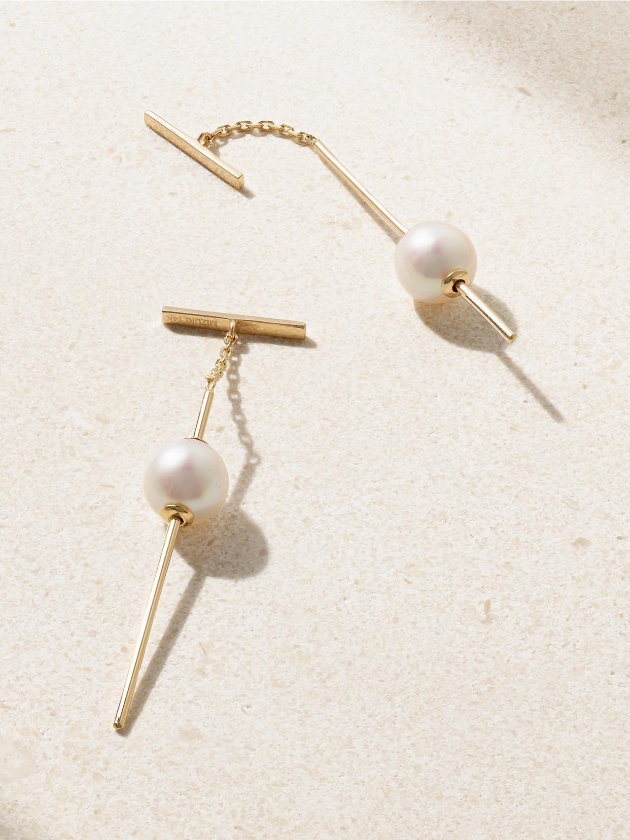 MIZUKI 14-karat Gold Pearl Earrings Product Image