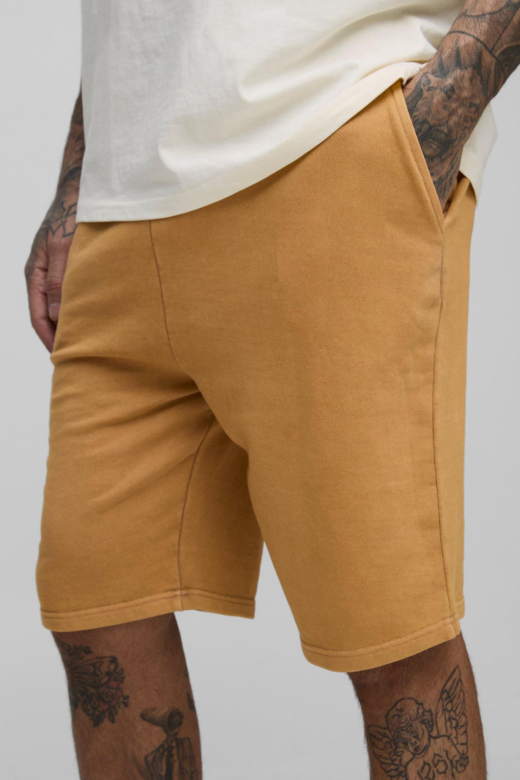 Tall Loose Fit Acid Wash Sweat Shorts | boohooMAN USA Product Image