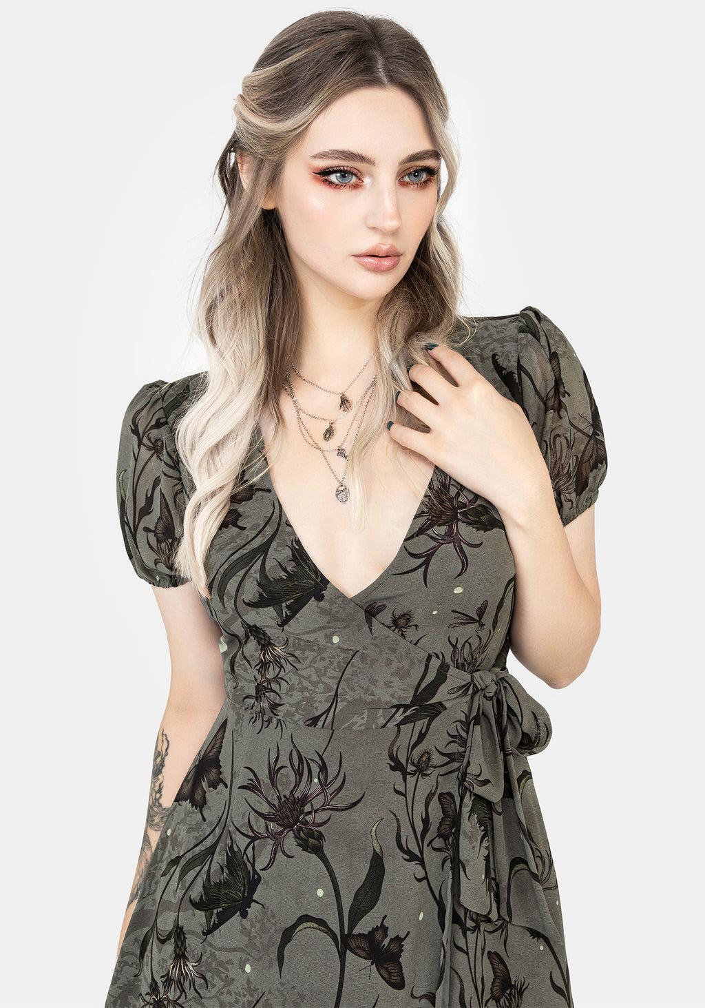 Gloriana Floral Print Chiffon Midaxi Wrap Dress Product Image