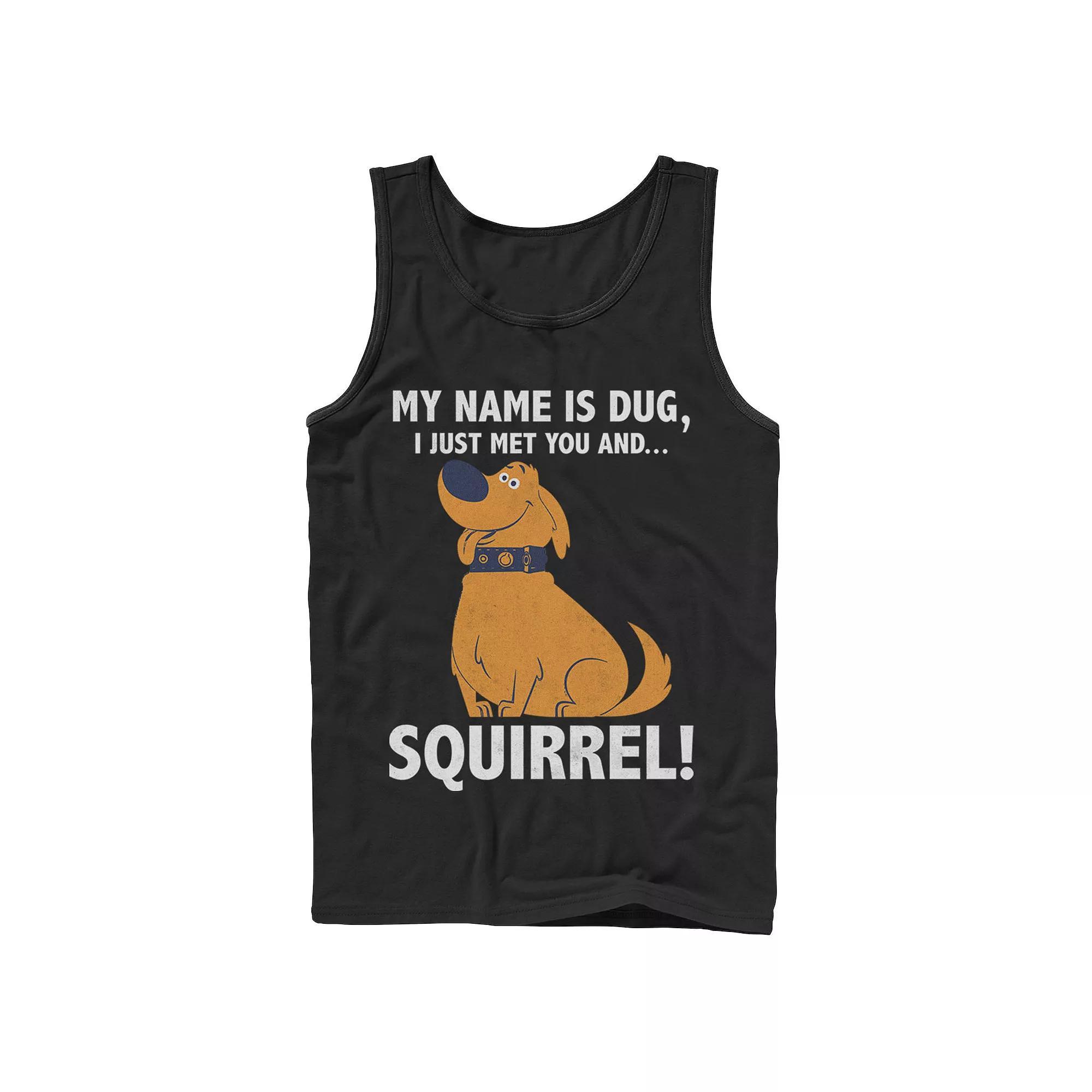 Mens Disney Pixar Up My Name is Dug Squirrel Tank Top, Mens Product Image