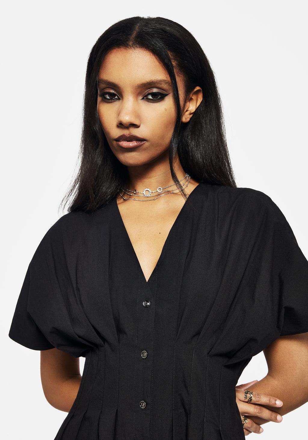 Finis Cotton Button Up Midi Shirt Dress Product Image