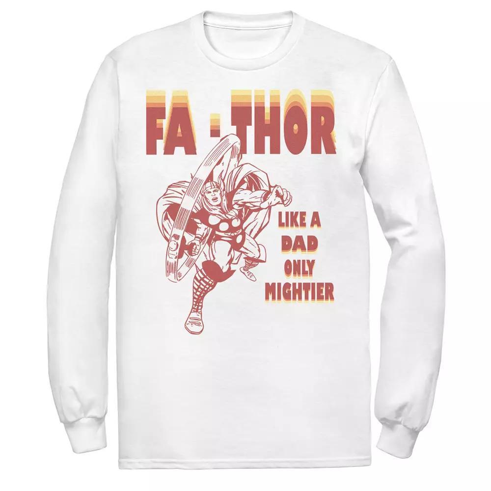 Men's Marvel Fa-Thor Like A Dad Only Mightier Retro Father's Day Tee, Size: XXL, White Product Image