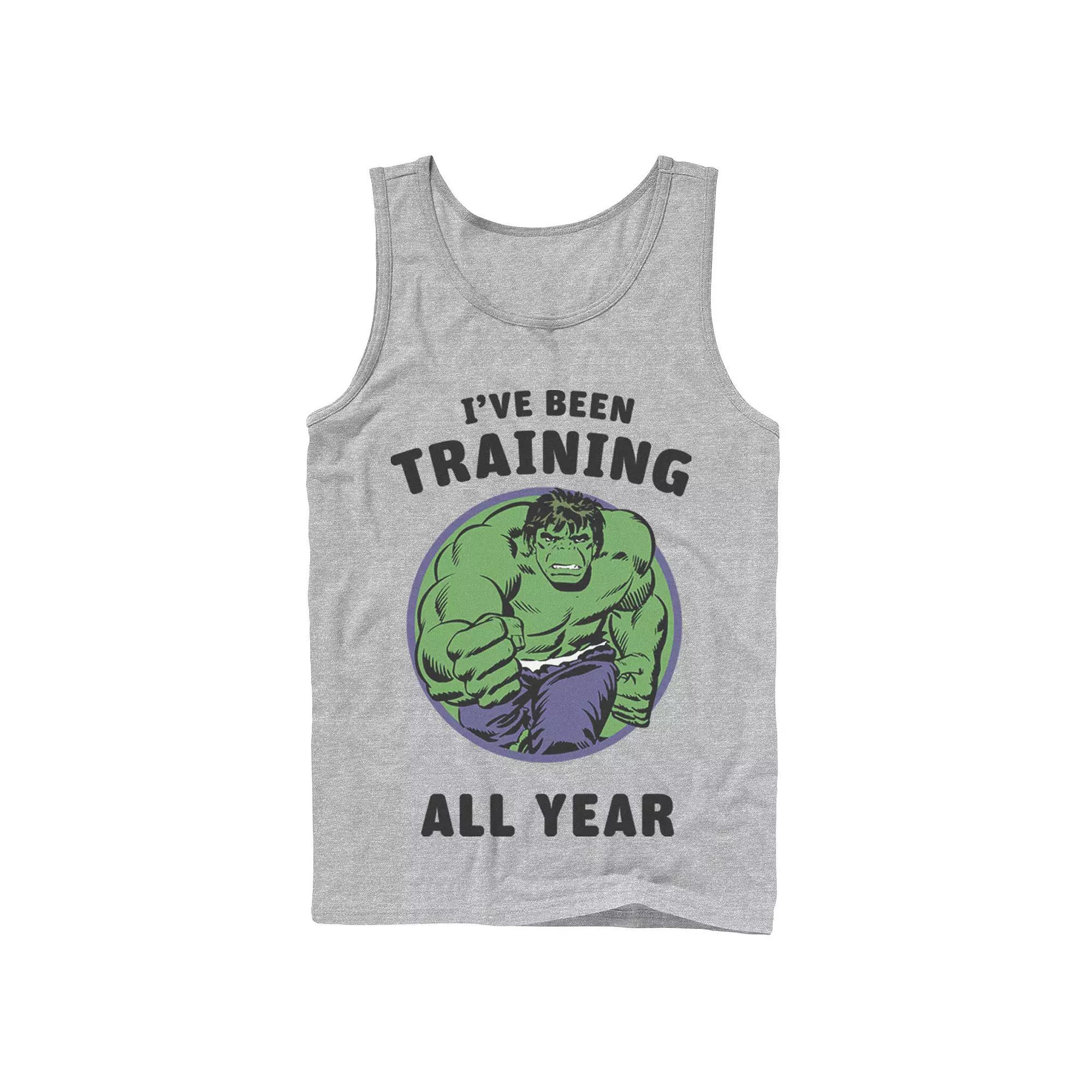 Mens Marvel Avengers Hulk Ive Been Training All Year Tank Top, Boys Athletic Grey Product Image