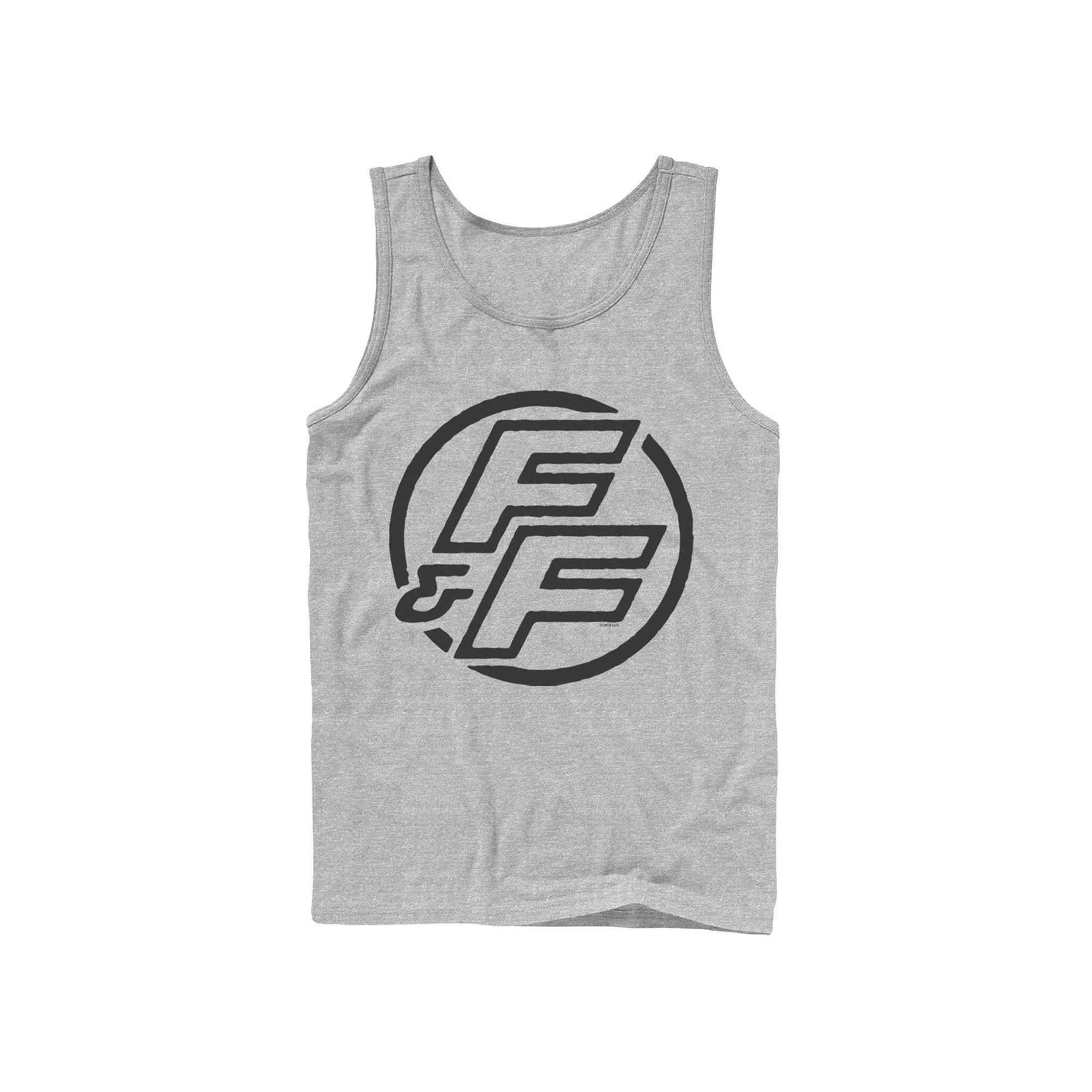 Men's Fast & Furious Bold Line Hollow Logo Tank Top, Boy's, Size: Large, Athletic Grey Product Image