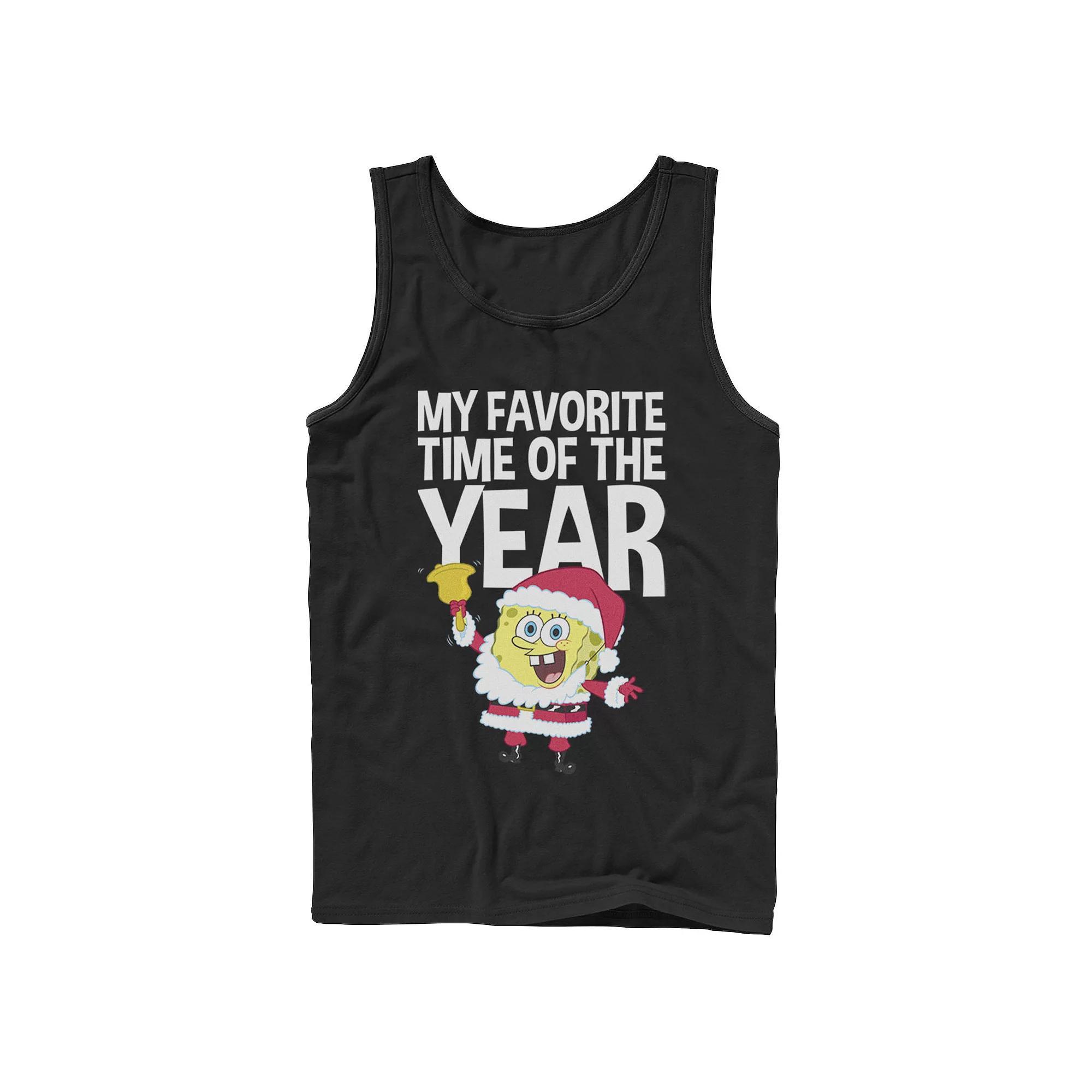 Men's Nickelodeon Spongebob Squarepants Santa Christmas Favorite Time Graphic Tank Top, Size: XL, Grey Product Image