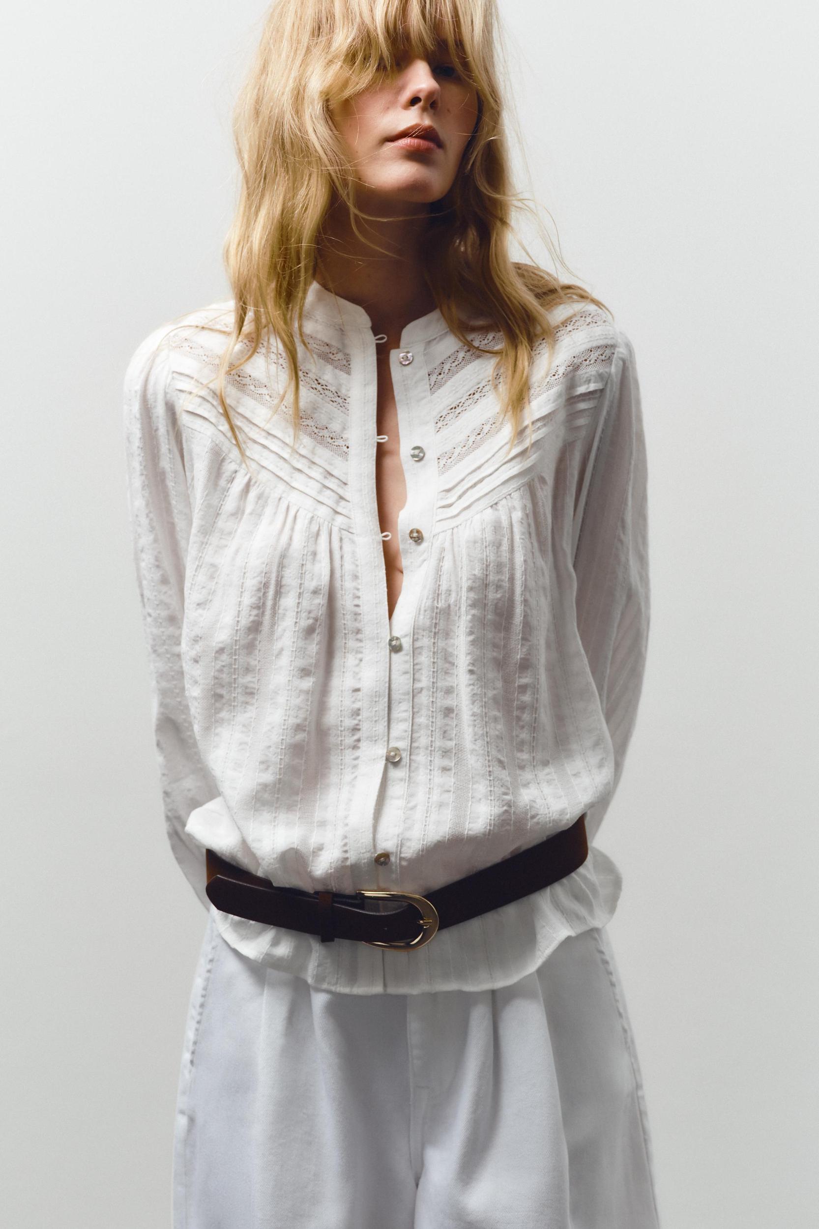 ROMANTIC LACE TRIM BLOUSE Product Image