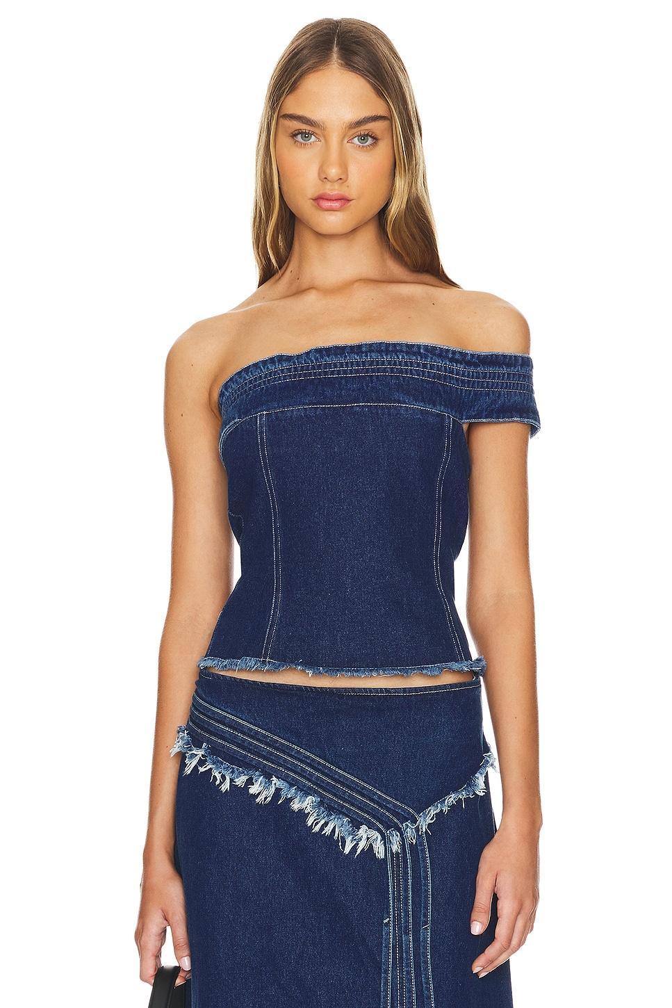 Mademe Denim Top LIONESS Product Image
