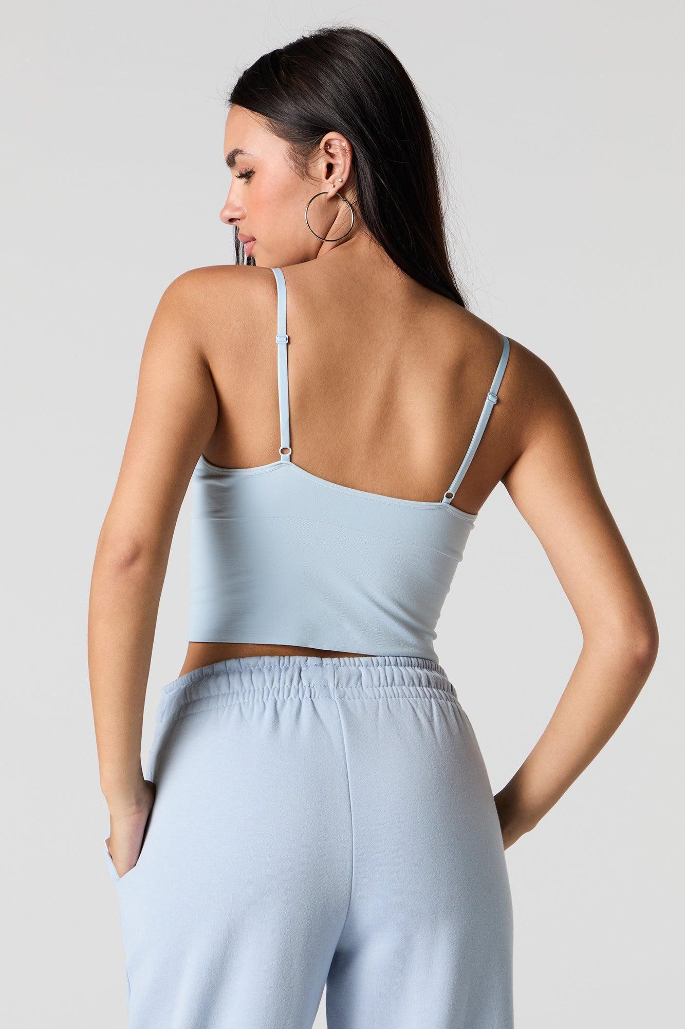 Seamless V-Neck Cami with Built-In Bra Cups Female Product Image