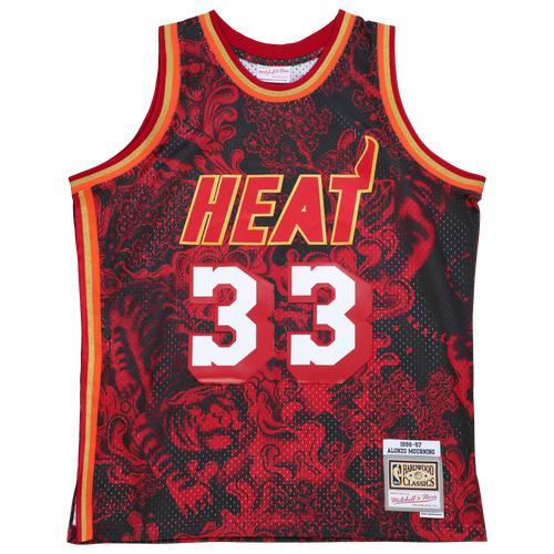 Men's Mitchell & Ness Alonzo Mourning Red Miami Heat Hardwood Classics 1996-97 Lunar New Year Swingman Jersey, Size: Small Product Image