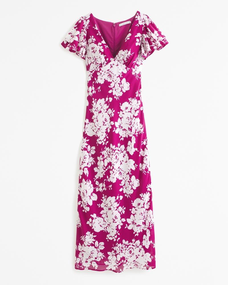 Ruffle Sleeve Slip Maxi Dress Product Image