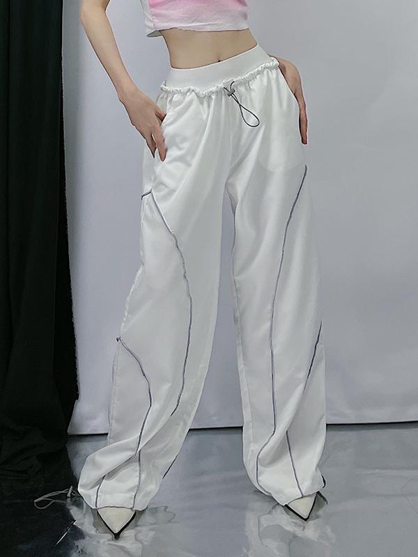 Pintuck Detail Straight Leg Pants Product Image