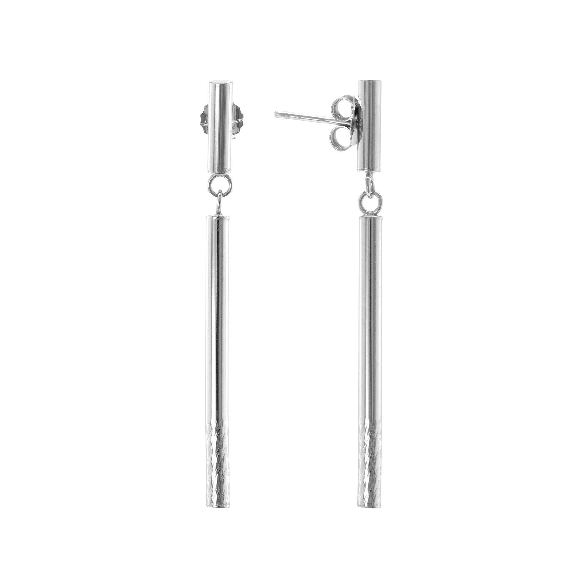 Judy Crowell Sterling Silver Textured Bar Drop Earrings, Women's Product Image