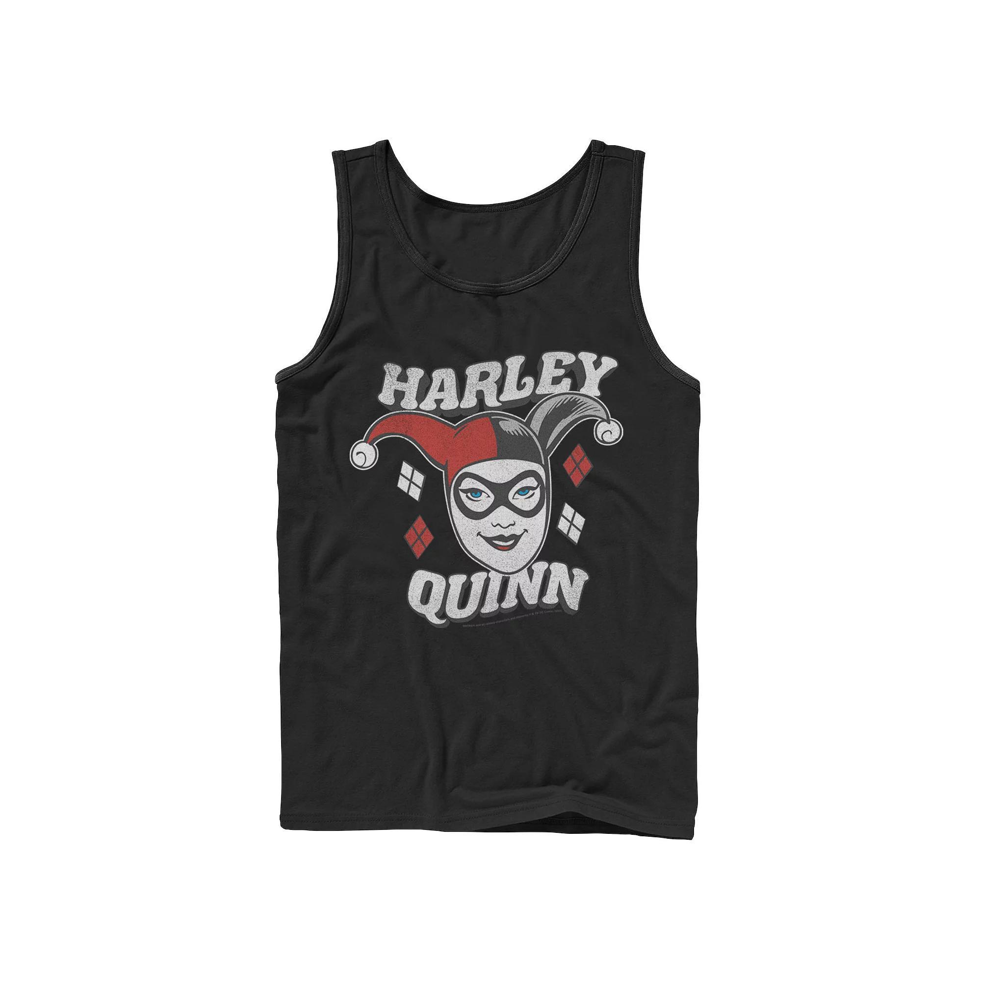 Men's DC Comics Harley Quinn Big Face Tank Top, Size: XL, Black Product Image