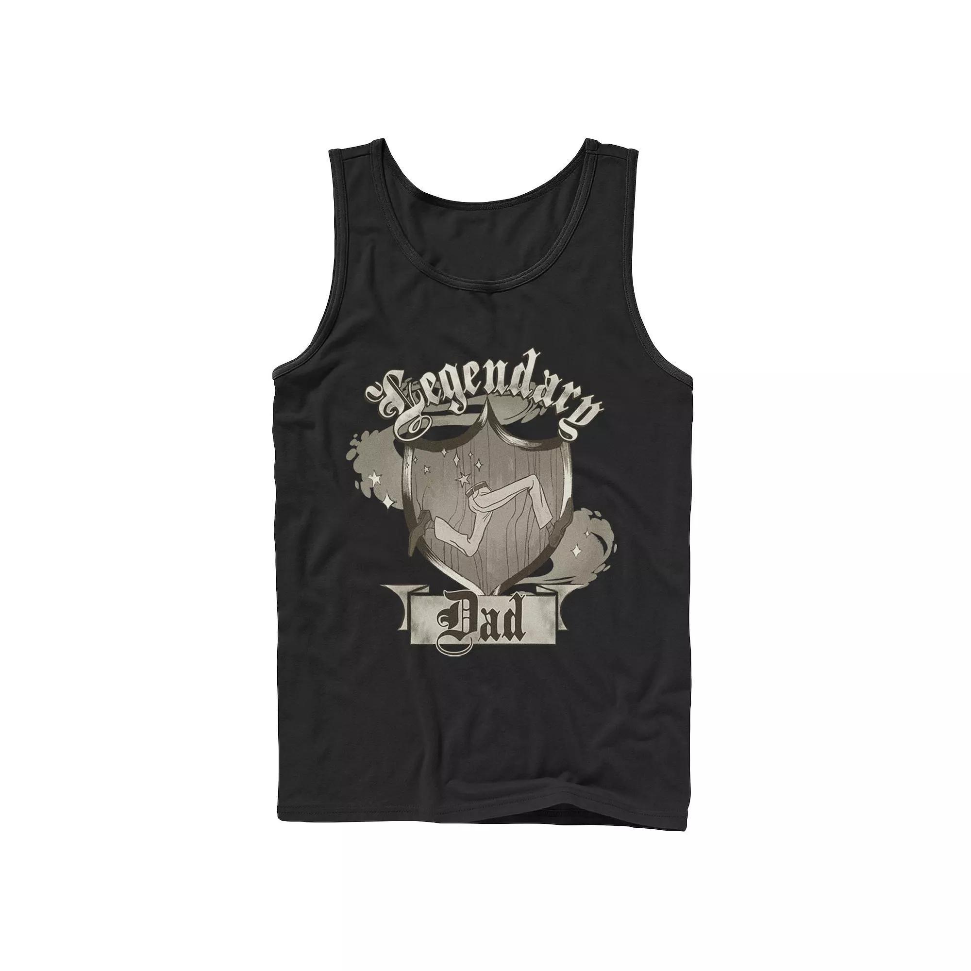 Disney / Pixar's Onward Men's Legendary Dad Crest Tank Top, Size: Large, Black Product Image