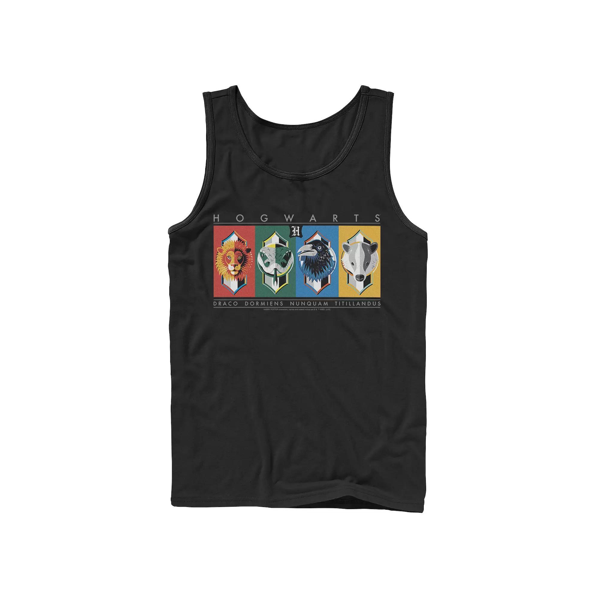 Men's Harry Potter Hogwarts House Symbols Graphic Tank Top, Size: XL, Black Product Image