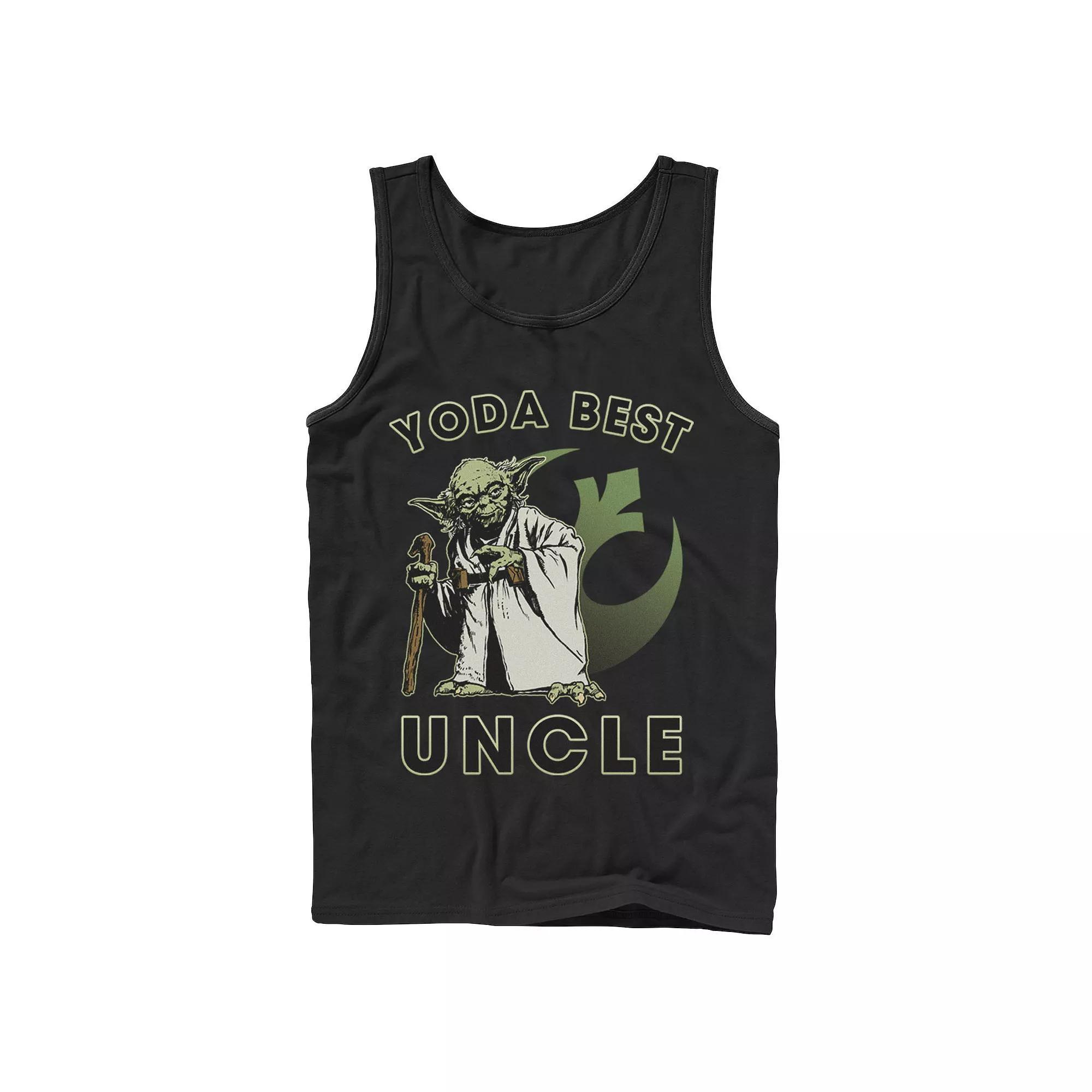 Men's Star Wars Yoda Best Uncle Rebel Logo Tank Top, Size: XL, Black Product Image