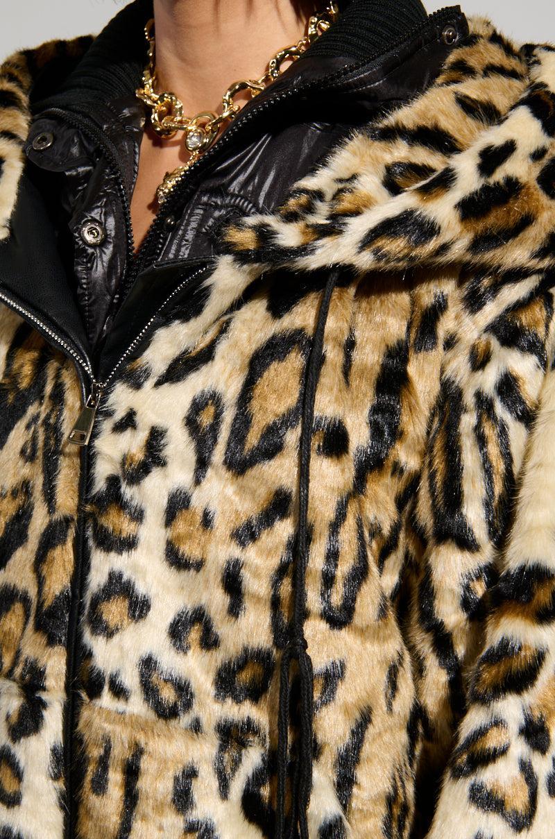 SYDNEY FAUX FUR ZIP UP HOODIE Product Image
