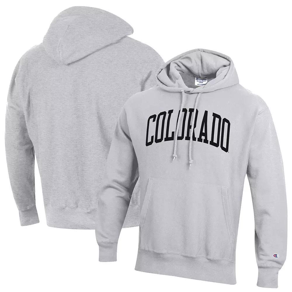 Men's Champion Heathered Gray Colorado Buffaloes Team Arch Reverse Weave Pullover Hoodie, Size: 2XL, Grey Product Image
