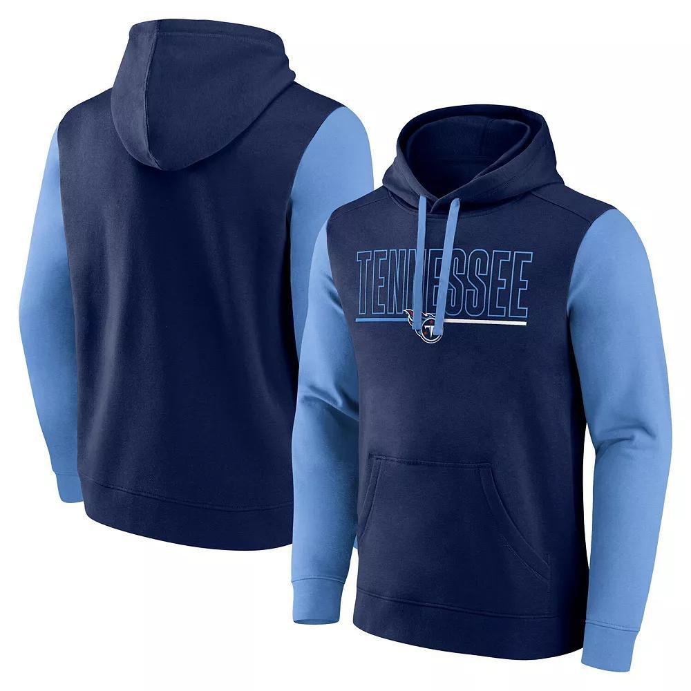Mens Minnesota Timberwolves Outline Colorblock Pullover Hoodie Blue Product Image