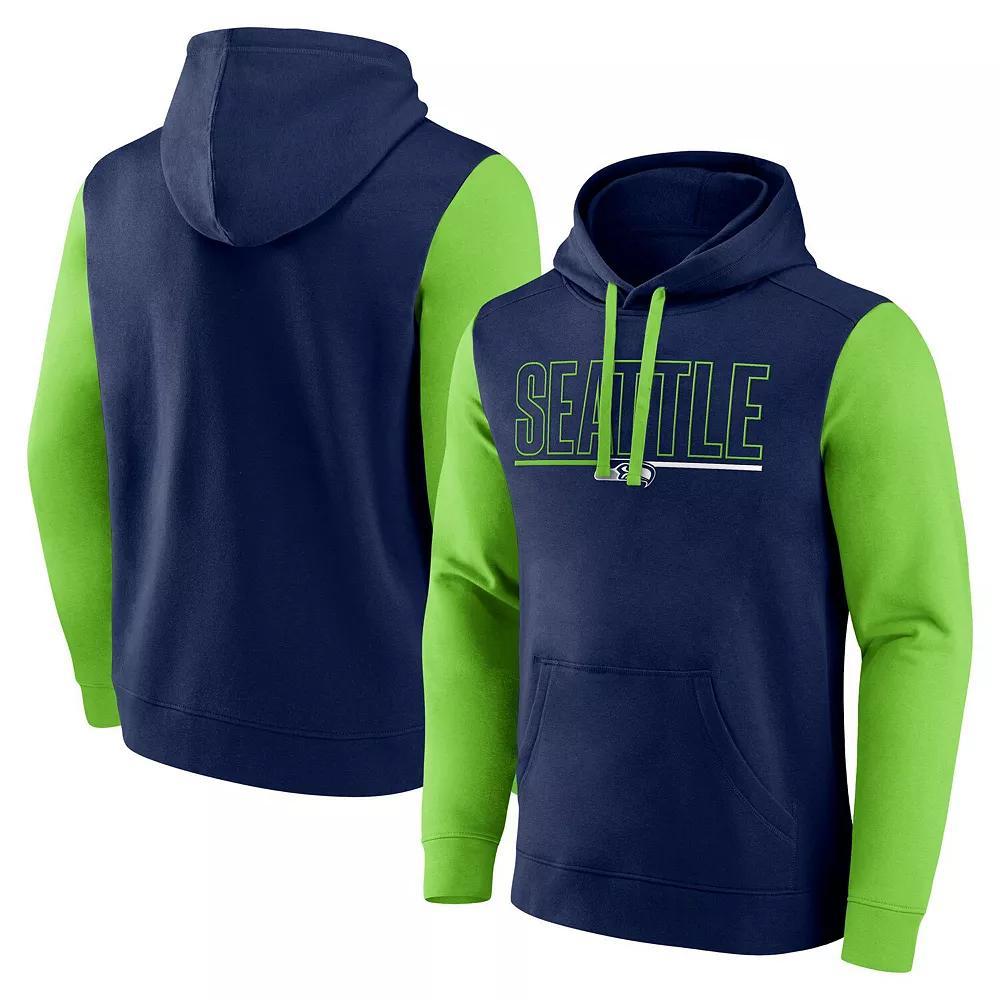 Mens Minnesota Timberwolves Outline Colorblock Pullover Hoodie Blue Product Image